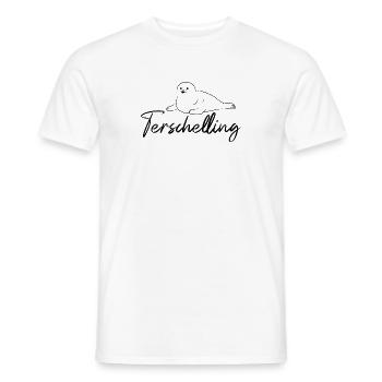 Terschelling seal - Men's T-Shirt - white - Front - AI Model Male 178 dark (178cm)