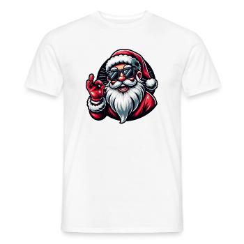 Weihnachtsmann mit Sonnenbrille Xmas Kostüm - Männer T-Shirt - Weiß - Vorne - AI Model Male 178 dark (178cm)