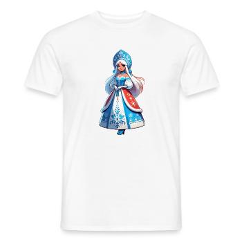 Ded Moroz Snegurotschka russischer Weihnachtsmann - Männer T-Shirt - Weiß - Vorne - AI Model Male 178 dark (178cm)