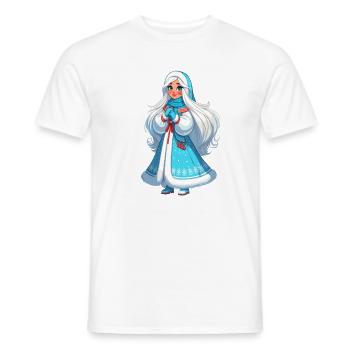 Ded Moroz Snegurotschka russischer Weihnachtsmann - Männer T-Shirt - Weiß - Vorne - AI Model Male 178 dark (178cm)