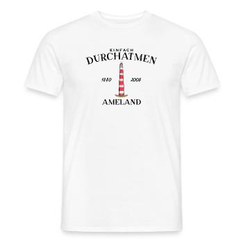 Ameland, Einfach mal Durchatmen, Zeichnung - Männer T-Shirt - Weiß - Vorne - AI Model Male 178 dark (178cm)