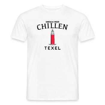 Texel, Einfach Meer chillen, Niederlande Zeichnung - Männer T-Shirt - Weiß - Vorne - AI Model Male 178 dark (178cm)