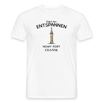 Danzig Leuchtturm Meer Entspannen Polen Zeichnung - Männer T-Shirt - Weiß - Vorne - AI Model Male 178 dark (178cm)