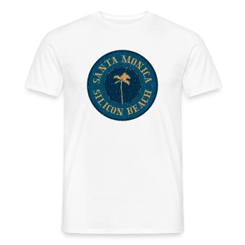 Santa Monica Retro Logo – Silicon Beach Style - Männer T-Shirt - Weiß - Vorne - AI Model Male 178 dark (178cm)