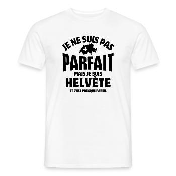 Suisse, Suisse humour, Helvète - T-shirt homme - blanc - Devant - AI Model Male 178 dark (178cm)