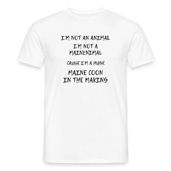 I'm not an animal - I'm not a mainimal - LMN style - T-shirt homme - blanc - Devant - AI Model Male 178 dark (178cm)