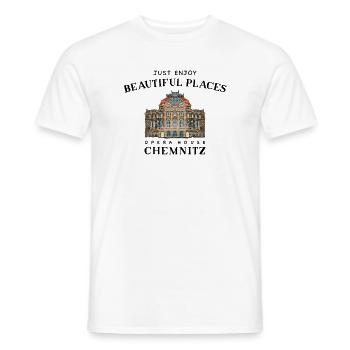 Opernhaus Chemnitz Deutschland Zeichnung - Männer T-Shirt - Weiß - Vorne - AI Model Male 178 dark (178cm)