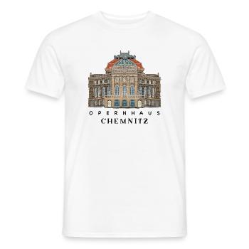 Chemnitz Opera House, Germany Drawing - Men's T-Shirt - white - Front - AI Model Male 178 dark (178cm)