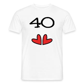 ANNIVERSARY. HAPPY BIRTHDAY. HAPPY BIRTHDAY. - Men's T-Shirt - white - Front - AI Model Male 178 dark (178cm)