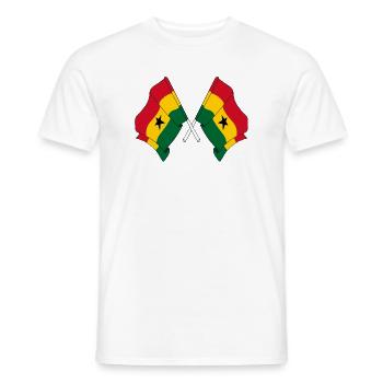 Two flags of Ghana crossed - Men's T-Shirt - white - Front - AI Model Male 178 dark (178cm)