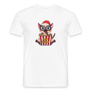 Siamese Cat Cat Animal Christmas - Men's T-Shirt - white - Front - AI Model Male 178 dark (178cm)