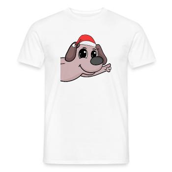 Dog Christmas Dogs - Men's T-Shirt - white - Front - AI Model Male 178 dark (178cm)