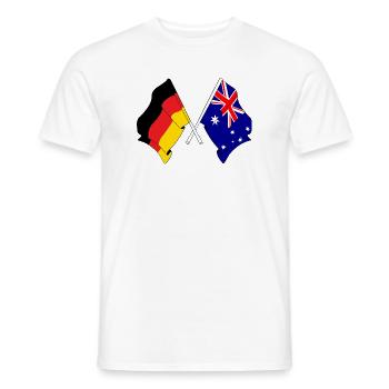 Flag of Germany and flag Australia - Men's T-Shirt - white - Front - AI Model Male 178 dark (178cm)