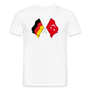 Flag of Germany and flag Turkey - Men's T-Shirt - white - Front - AI Model Male 178 dark (178cm)