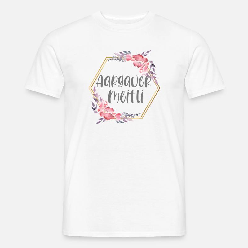 Schweiz Aargauer Mädchen Heimat Geschenk - Männer T-Shirt - Weiß