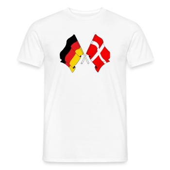 Drapeau de l’Allemagne et drapeau du Danemark - T-shirt homme - blanc - Devant - AI Model Male 178 dark (178cm)