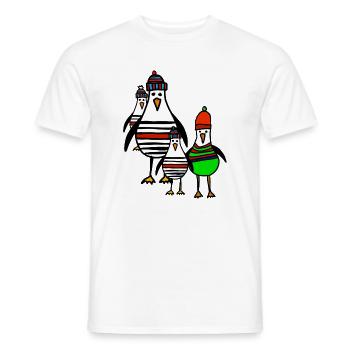 Streifige Pinguine im Winter - Männer T-Shirt - Weiß - Vorne - AI Model Male 178 dark (178cm)