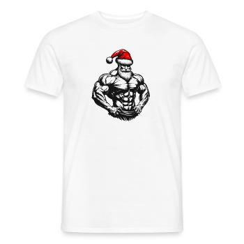 Père Noël Musclé | Débardeur Festif Gym - T-shirt homme - blanc - Devant - AI Model Male 178 dark (178cm)