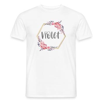 Violet Mädchen Name Baby Geschenk - Männer T-Shirt - Weiß - Vorne - AI Model Male 178 dark (178cm)