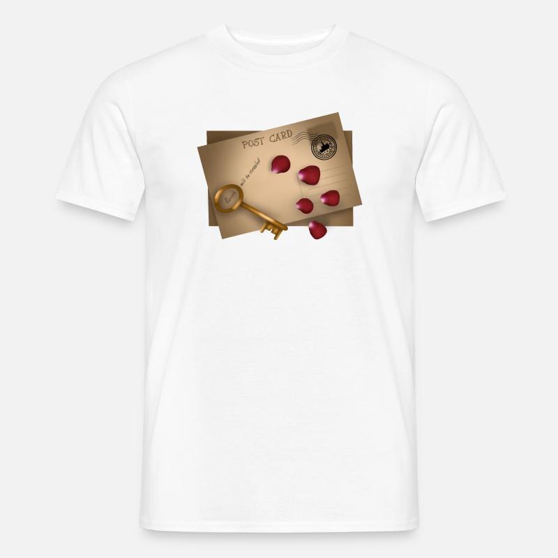 Post Card: Secrets will be released - Männer T-Shirt - Weiß