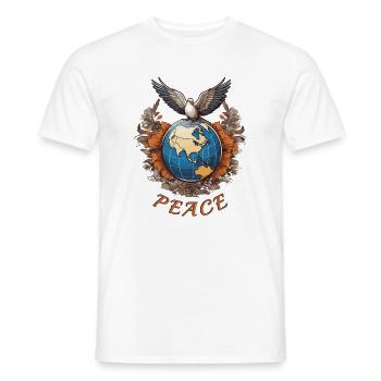 Paix sur la planète Terre - T-shirt homme - blanc - Devant - AI Model Male 178 dark (178cm)