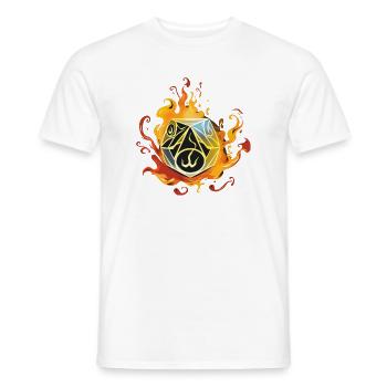 W20 Silhouette In Flames Fantasy RPG Shirt - Men's T-Shirt - white - Front - AI Model Male 178 dark (178cm)