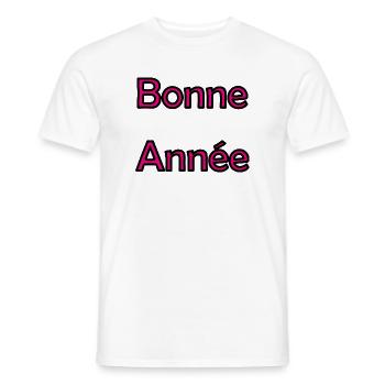 BONNE ANNEE. SAINT SYLVESTRE. NOUVELLE ANNÉE - T-shirt homme - blanc - Devant - AI Model Male 178 dark (178cm)