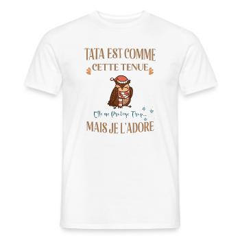 Tata me protège trop mais je l'adore - T-shirt homme - blanc - Devant - AI Model Male 178 dark (178cm)