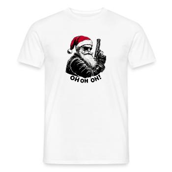 Bad santa quirky Christmas design - Men's T-Shirt - white - Front - AI Model Male 178 dark (178cm)