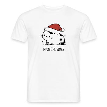 Chat Noël - Tendresse Hivernale - T-shirt homme - blanc - Devant - AI Model Male 178 dark (178cm)