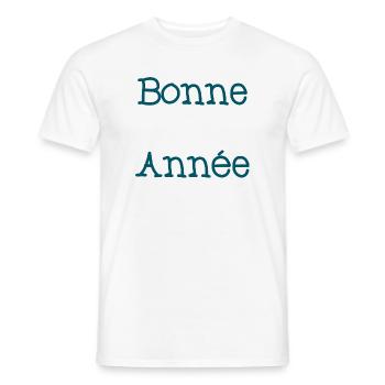 BONNE ANNEE. SAINT SYLVESTRE. NOUVELLE ANNÉE - T-shirt homme - blanc - Devant - AI Model Male 178 dark (178cm)