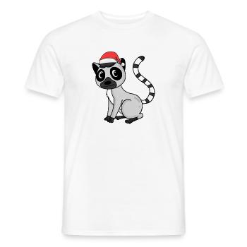 Noël des lémuriens - T-shirt homme - blanc - Devant - AI Model Male 178 dark (178cm)