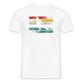 Retro Stripe Silhouette Dance - Men's T-Shirt - white - Front - AI Model Male 178 dark (178cm)