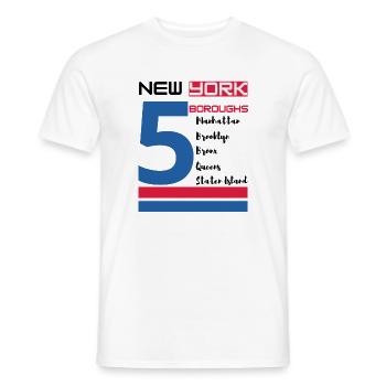New York City Five Boroughs J'aime New York Bronx - T-shirt homme - blanc - Devant - AI Model Male 178 dark (178cm)