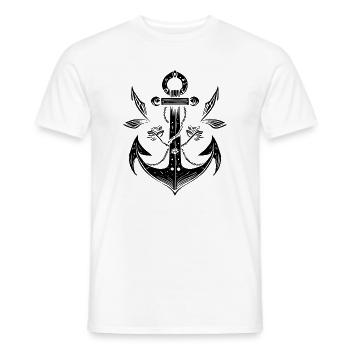 Design Anchor for Angler Fishing - Men's T-Shirt - white - Front - AI Model Male 178 dark (178cm)