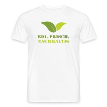 Bio Frisch Nachhaltig Biobauer Landwirt Geschenk - Männer T-Shirt - Weiß - Vorne - AI Model Male 178 dark (178cm)