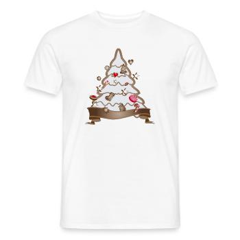 beautiful gingerbread christmas tree for christmas - Men's T-Shirt - white - Front - AI Model Male 178 dark (178cm)