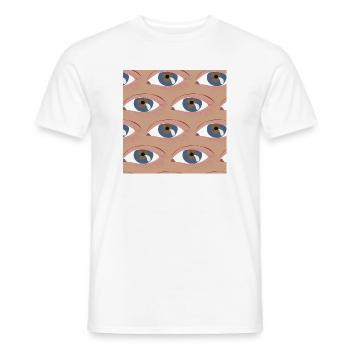 Eyes lined up - Men's T-Shirt - white - Front - AI Model Male 178 dark (178cm)