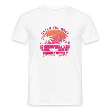 Catch the Wave - Men's T-Shirt - white - Front - AI Model Male 178 dark (178cm)