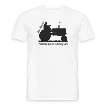 Biobauer Pflanzenflüsterer Mistgabel Geschenk - Männer T-Shirt - Weiß - Vorne - AI Model Male 178 dark (178cm)