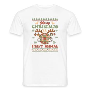 Pull de Noël moche - T-shirt homme - blanc - Devant - AI Model Male 178 dark (178cm)