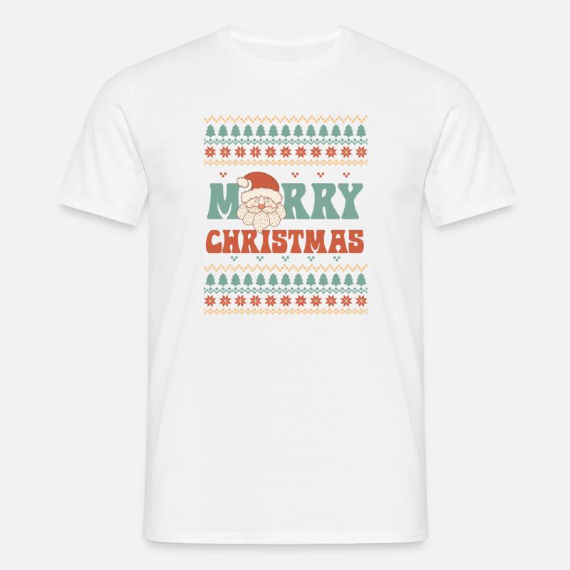 Hässlicher Weihnachtspullover - Männer T-Shirt - Weiß