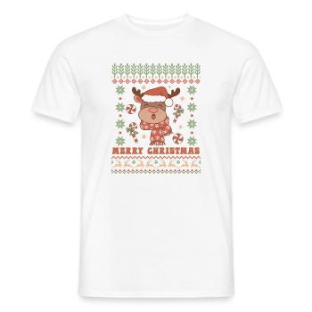 Ugly Christmas Sweater - Men's T-Shirt - white - Front - AI Model Male 178 dark (178cm)