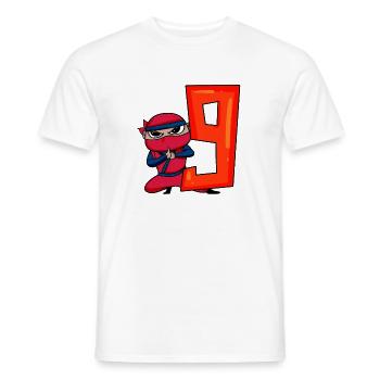 9 ans anniversaire garçon ninja - j’ai 9 ans - T-shirt homme - blanc - Devant - AI Model Male 178 dark (178cm)