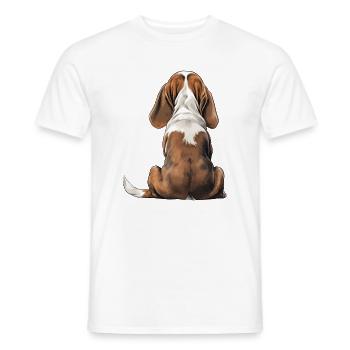 Basset Hound - Men's T-Shirt - white - Front - AI Model Male 178 dark (178cm)
