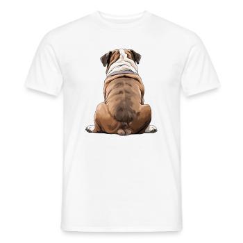 Bouledogue - T-shirt homme - blanc - Devant - AI Model Male 178 dark (178cm)