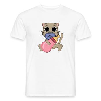 Baby Cat Motif - Men's T-Shirt - white - Front - AI Model Male 178 dark (178cm)