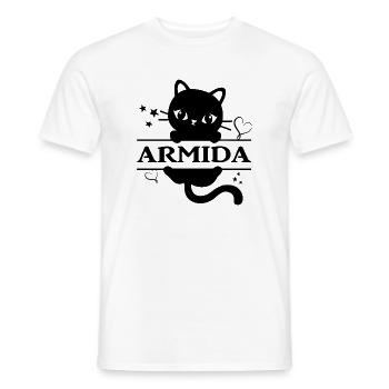 t-shirt Armida t-shirt chat idée cadeau - T-shirt homme - blanc - Devant - AI Model Male 178 dark (178cm)