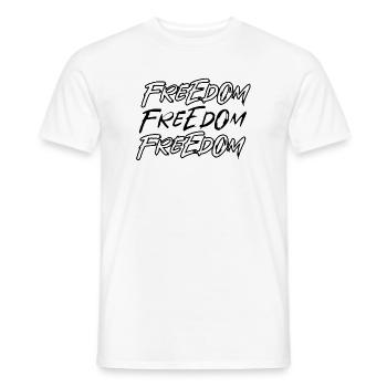 Triple Freedom Graffiti Font - Men's T-Shirt - white - Front - AI Model Male 178 dark (178cm)