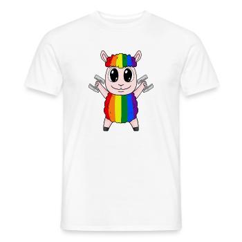 Regenbogen Schaf mit Hanteln - Männer T-Shirt - Weiß - Vorne - AI Model Male 178 dark (178cm)